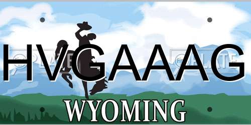 HVGAAAG Wyoming License Plate