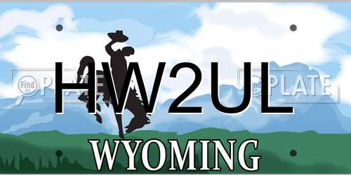 HW2UL Wyoming License Plate