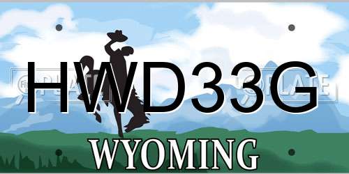 HWD33G Wyoming License Plate