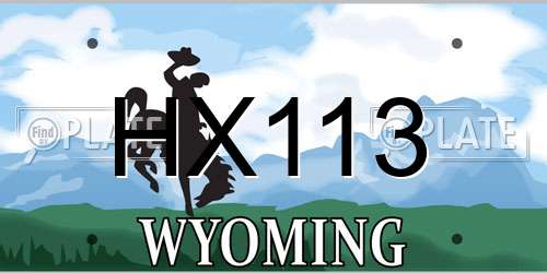 HX113 Wyoming License Plate
