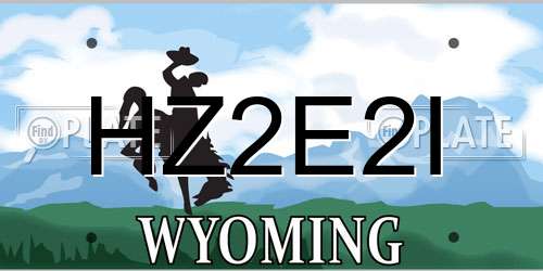 HZ2E2I Wyoming License Plate