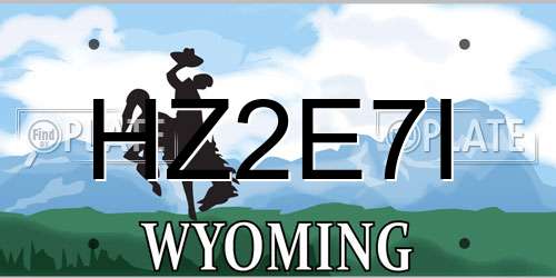 HZ2E7I Wyoming License Plate
