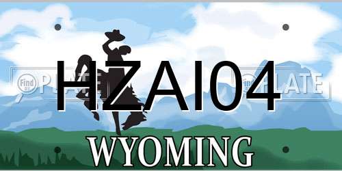 HZAI04 Wyoming License Plate
