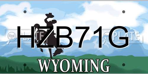 HZB71G Wyoming License Plate