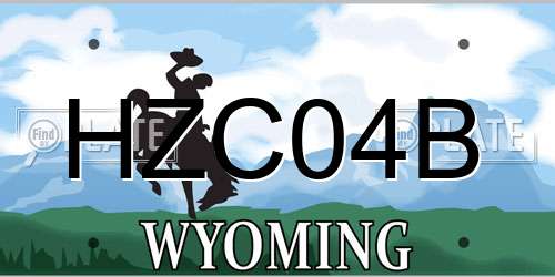 HZC04B Wyoming License Plate