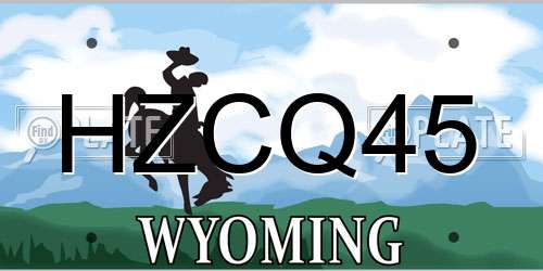 HZCQ45 Wyoming License Plate
