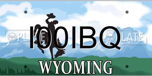 I00IBQ Wyoming License Plate