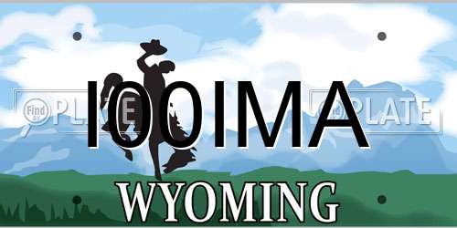 I00IMA Wyoming License Plate