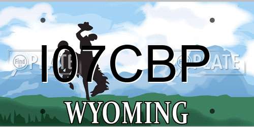 I07CBP Wyoming License Plate