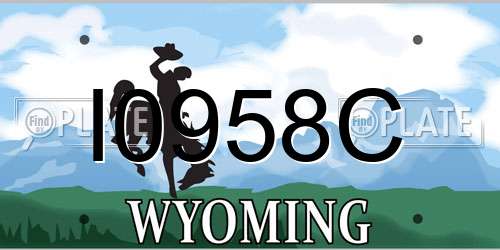 I0958C Wyoming License Plate
