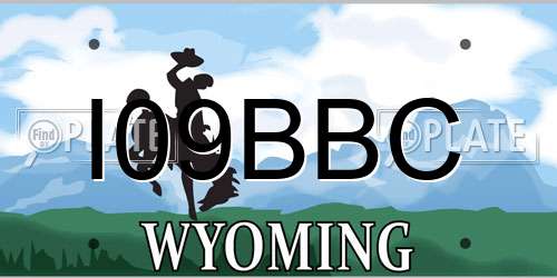 I09BBC Wyoming License Plate
