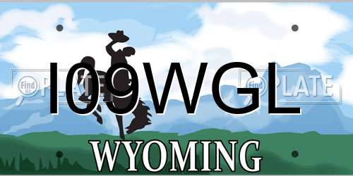 I09WGL Wyoming License Plate