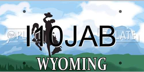 I10JAB Wyoming License Plate