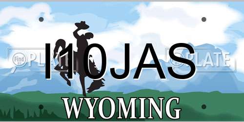I10JAS Wyoming License Plate