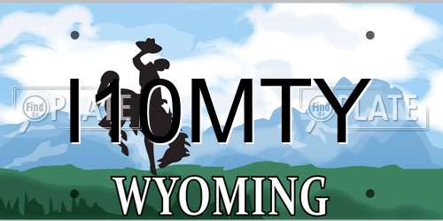 I10MTY Wyoming License Plate