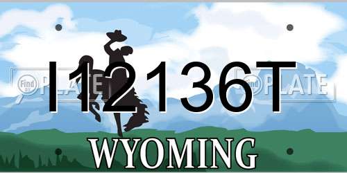 I12136T Wyoming License Plate