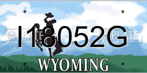 I18052G Wyoming License Plate