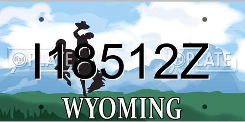 I18512Z Wyoming License Plate