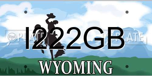 I222GB Wyoming License Plate