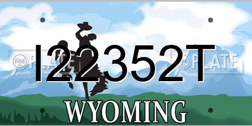 I22352T Wyoming License Plate