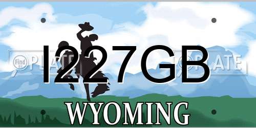 I227GB Wyoming License Plate