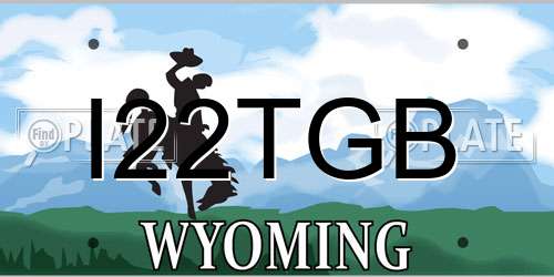 I22TGB Wyoming License Plate