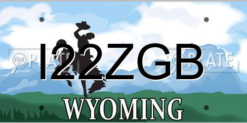 I22ZGB Wyoming License Plate