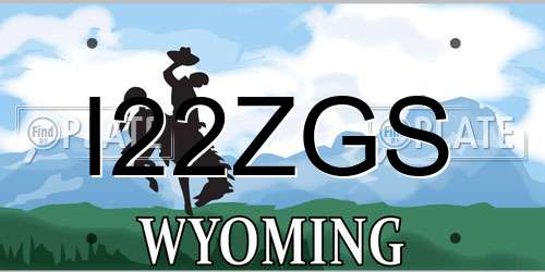 I22ZGS Wyoming License Plate