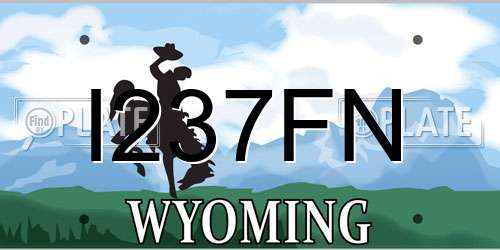 I237FN Wyoming License Plate
