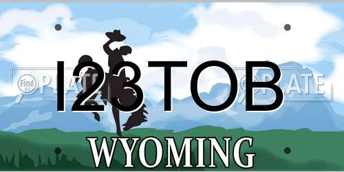 I23TOB Wyoming License Plate