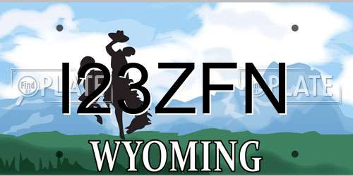 I23ZFN Wyoming License Plate