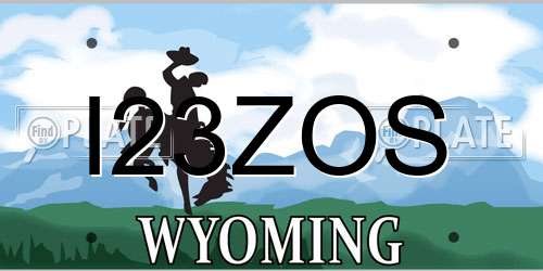 I23ZOS Wyoming License Plate
