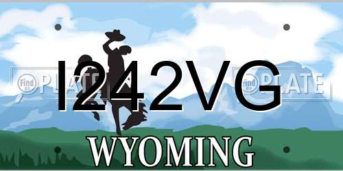 I242VG Wyoming License Plate