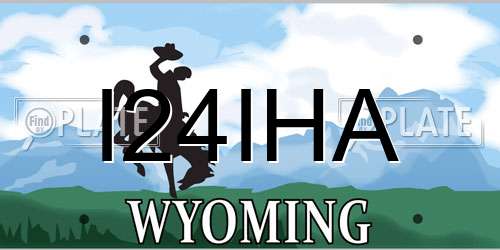 I24IHA Wyoming License Plate