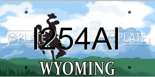 I254AI Wyoming License Plate