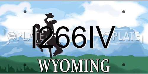 I266IV Wyoming License Plate