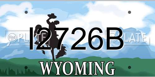 I2726B Wyoming License Plate
