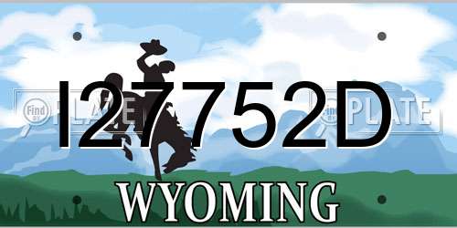 I27752D Wyoming License Plate