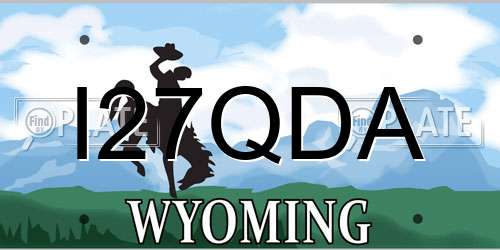 I27QDA Wyoming License Plate