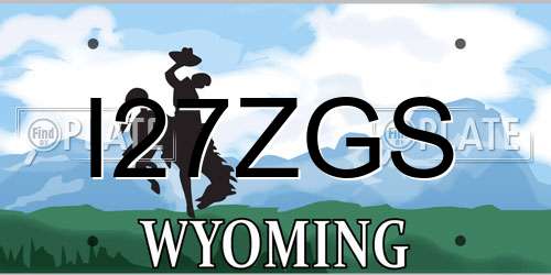 I27ZGS Wyoming License Plate