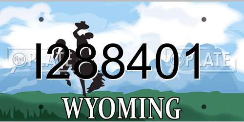 I288401 Wyoming License Plate