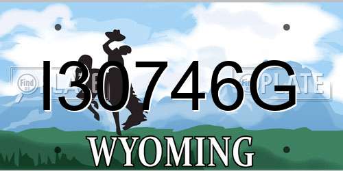 I30746G Wyoming License Plate