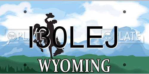 I30LEJ Wyoming License Plate