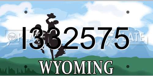 I332575 Wyoming License Plate