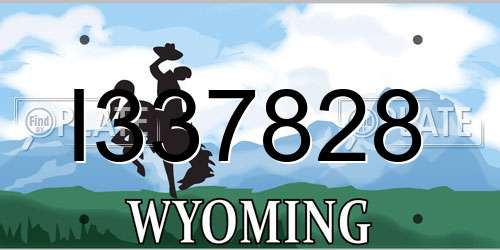 I337828 Wyoming License Plate
