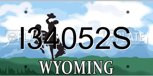 I34052S Wyoming License Plate