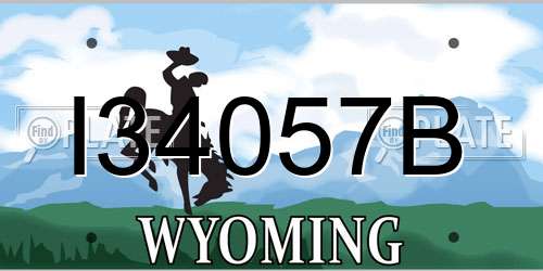 I34057B Wyoming License Plate