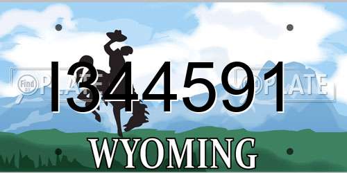 I344591 Wyoming License Plate