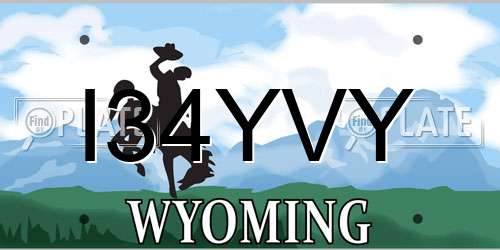 I34YVY Wyoming License Plate