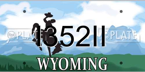 I352II Wyoming License Plate